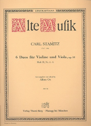 6 Duos op.18 Band 2 (Nr.4-6) fr Violine und Viola Partitur und Stimme