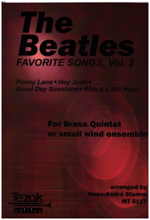 Favorite Songs by The Beatles Band 2 für Blechblasquintett Partitur und Stimmen