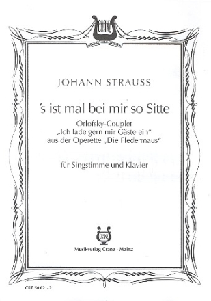 S ist mal bei mir so Sitte aus 'Die Fledermaus' fr Gesang und Klavier