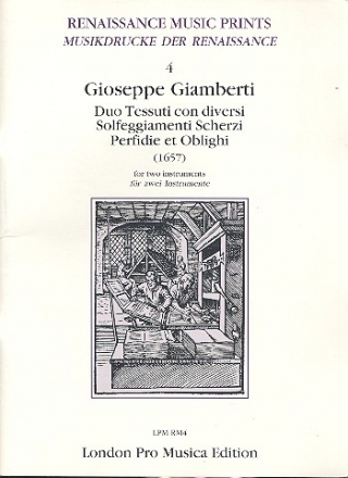 Duo Tessuti con diversi Solfeggiamenti, Scherzi, Perfidie et Oblighi for 2 instruments score