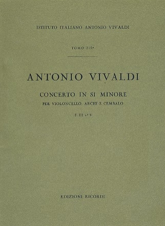 Concerto si minore RV424 per violoncello e archi partitura