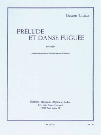 Prlude et danse fugue pour orgue