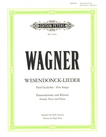 Wesendonck-Lieder fr eine hohe Frauenstimme und Klavier (dt)