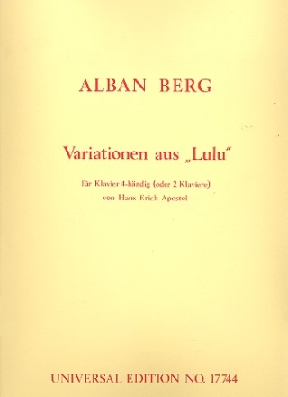 Variationen aus Lulu fr Klavier zu 4 Hnden oder 2 Klaviere Partitur