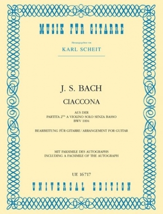 Ciaccona aus der Partita Nr.2 BWV1004 fr Violine solo fr Gitarre