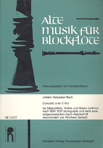 Concerto a tre nach BWV1032 fr Altblockflte, Violine und Bc