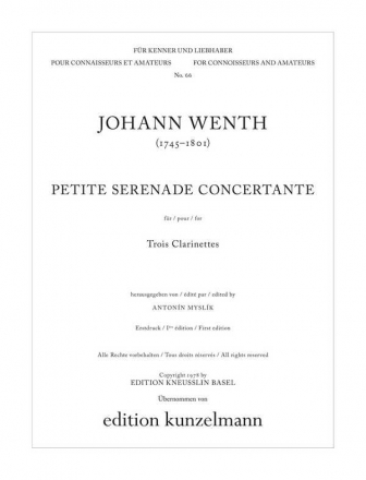 Petite sérénade concertante für 3 Klarinetten Stimmen