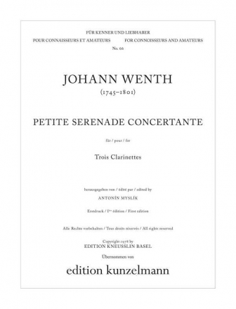 Petite srnade concertante fr 3 Klarinetten Stimmen