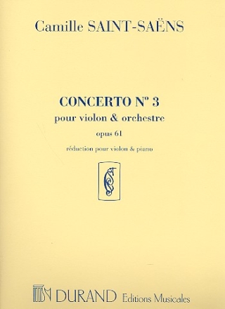Concerto re majeur no.3 op.61 pour violon et piano
