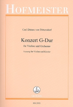 Konzert G-Dur fr Violine und Orchester fr Violine und Klavier