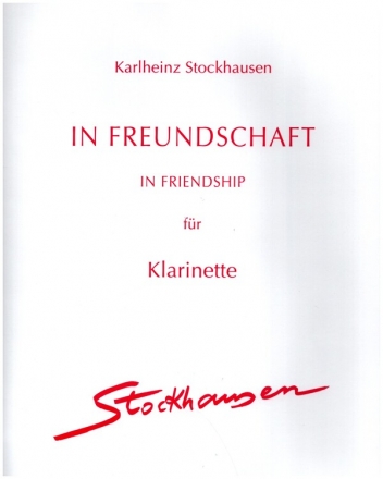 In Freundschaft op.46 fr Klarinette