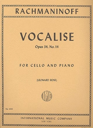 Vocalise op.34,14 for cello and piano