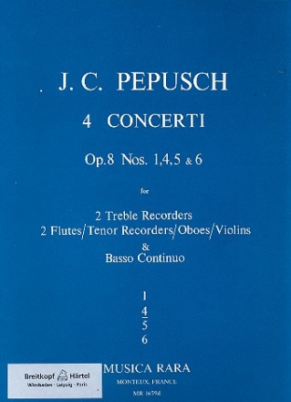 Concerto F-Dur op.8,4 fr fr 2 Altblockflten (Flten, Tenorblockflte, Oboen, Violinen) und Bc Partitur und Stimmen