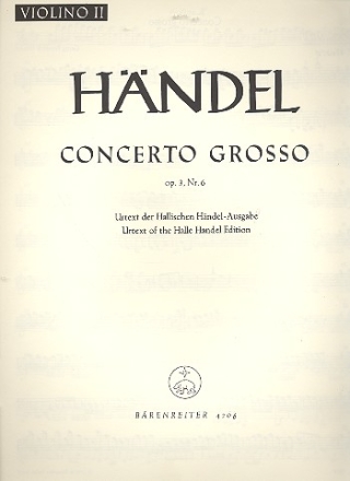 Concerto grosso D-Dur op.3,6 HWV317 fr Orchester Violine 2