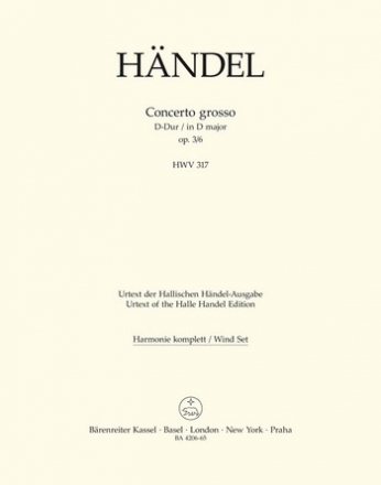 Concerto grosso D-Dur op.3,6 HWV317 fr Orchester Harmonie