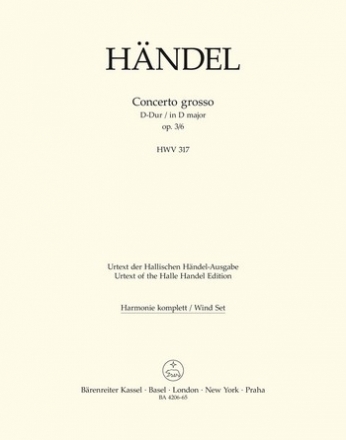 Concerto grosso D-Dur op.3,6 HWV317 fr Orchester Harmonie
