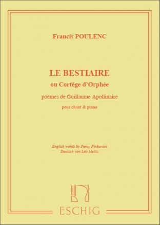 Le Bestiaire ou Cortge d'Orphe fr Gesang und Klavier (en/frz/dt)