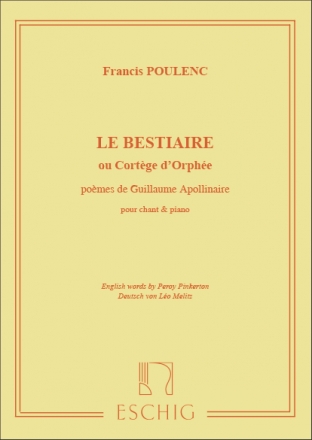 Le Bestiaire ou Cortge d'Orphe fr Gesang und Klavier (en/frz/dt)