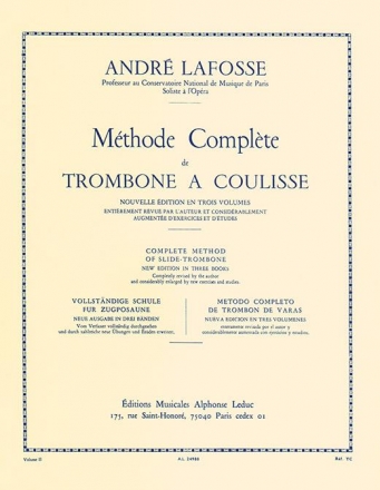 Mthode complte vol.2 de trombone a coulisse (fr/en/dt/span)