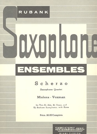 Scherzo for 4 saxophones (AATB) score and 4 parts