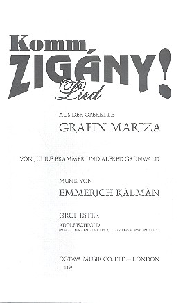 Komm Zigany aus 'Grfin Mariza' fr Salonorchester Direktion und Stimmen
