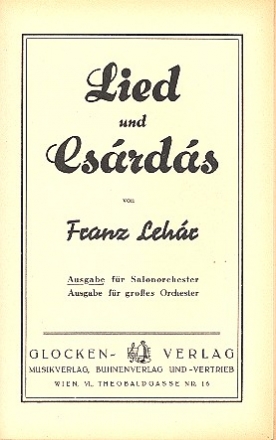 Lied und Csardas fr Salonorchester
