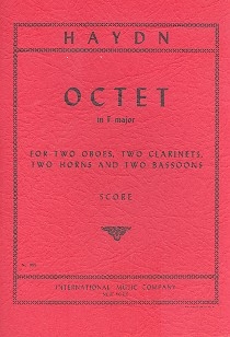 Octet F major for 2 oboes, 2 clarinets, 2 horns and 2 bassoons study score