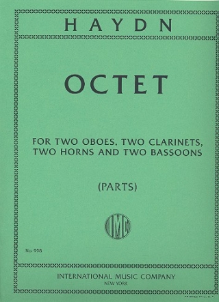 Octet F major for 2 oboes, 2 clarinets, 2 horns and 2 bassoons parts