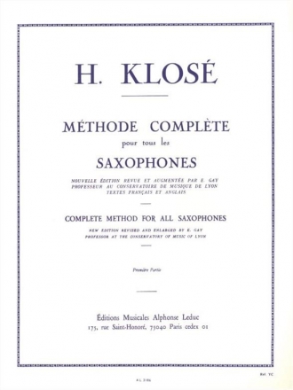Mthode complte vol.1 pour tous les saxophones (fr/en)