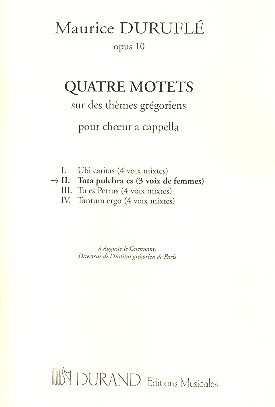 Tota pulchra es op.10,2 pour 3 voix de femmes partition