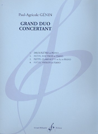 Grand Duo concertant op.51 pour 2 flutes (ou fl/hautbois, fl/cl et fl/vl) et piano,   partition et 5parties