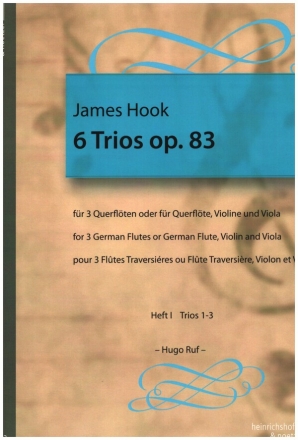 6 Trios op.83 Band 1 (Nr.1-3) fr 3 Flten (Flte, Violine, Viola) Partitur und Stimmen