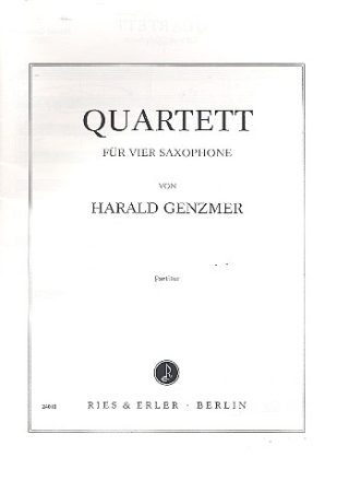 Quartett Nr.1 fr 4 Saxophone Partitur und Stimmen