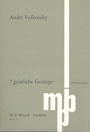 7 geistliche Gesnge fr 3 Mnnerstimmen (Solo oder Chor) Partitur (russ/dt)