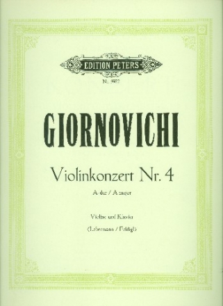 Konzert Nr.4 A-Dur fr Violine und Orchester fr Violine und Klavier Klavierauszug