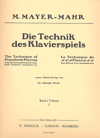 Die Technik des Klavierspiels Band 1