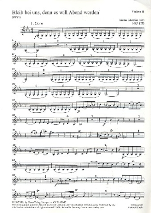 Bleib bei uns denn es will Abend werden Kantate Nr.6 BWV6 Violine 2