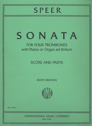 Sonata for 4 trombones and piano (organ) score and 4 parts