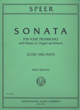 Sonata for 4 trombones and piano (organ) score and 4 parts