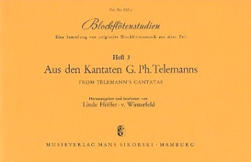 Blockfltenstudien Band 3 aus den Kantaten G. Ph. Telemanns 