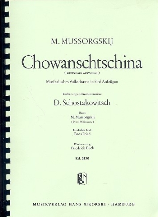 Chowanschtschina Klavierauszug (dt)