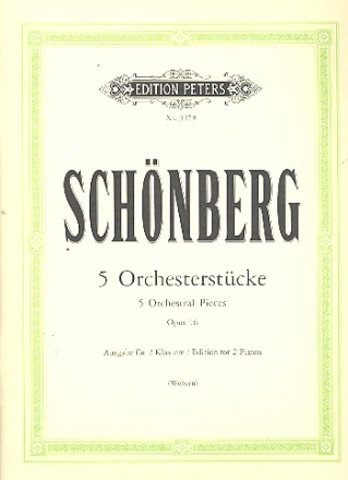 5 Orchesterstcke op.16 fr 2 Klaviere 2 Partituren