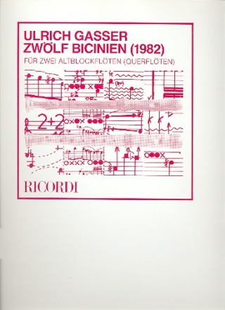 12 Bicinien für 2 Altblock- flöten (fl)  Spielpartitur (1982)