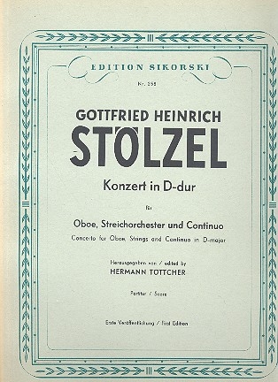 Konzert D-Dur  fr Oboe und Streicher Partitur