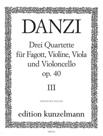 Quartett B-Dur op.40,3 fr Fagott, Violine, Viola und Violoncello
