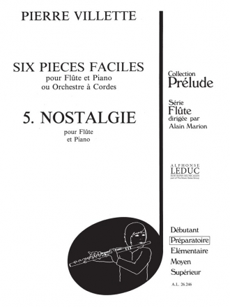 NOSTALGIE POUR FLUTE ET PIANO 6 PIECES FACILES NO.5            R MARION, ALAIN, ED.