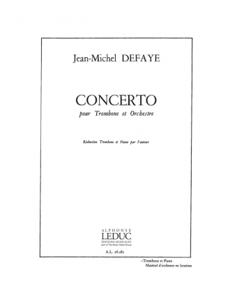 CONCERTO POUR TROMBONE ET ORCHESTRE EDITION TROMBONE ET PIANO       BN