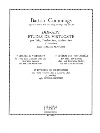 DIX-SEPT ETUDES DE VIRTUOSITE POUR TUBA, TROMBONE BASSE, SAXHORNS BASSE ET CONTREBASSE            BC