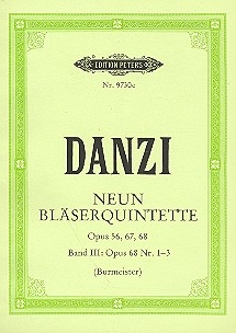 9 Blserquintette Band 3 (op.68,1-3) fr Flte, Oboe, Klarinette, Horn und Fagott,  Studienpartitur