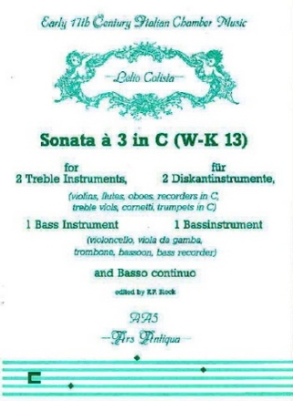 Sonata  3 C-Dur fr 2 Diskant- instrumente, ein Bassinstrument und bc, Stimmen
